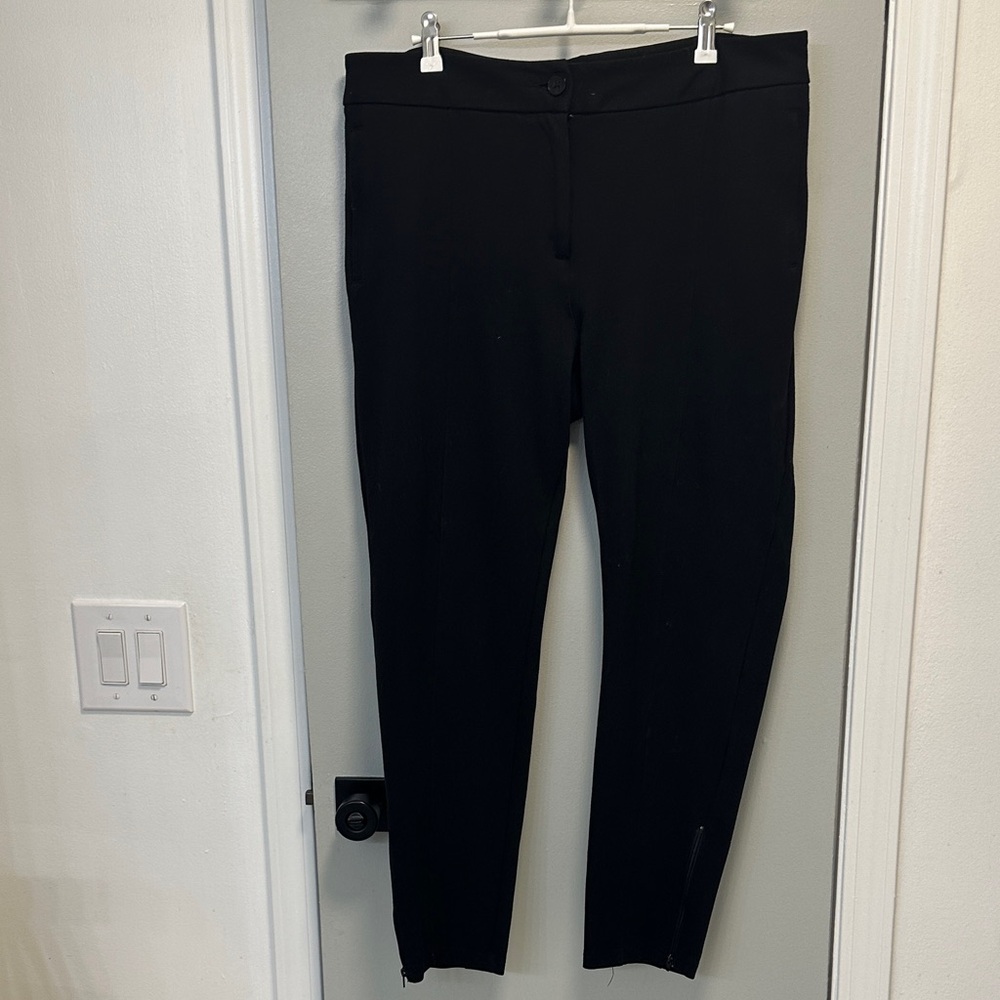 Betabrand Skinny-Leg Cigarette Ankle Zip Dress Yoga Pants